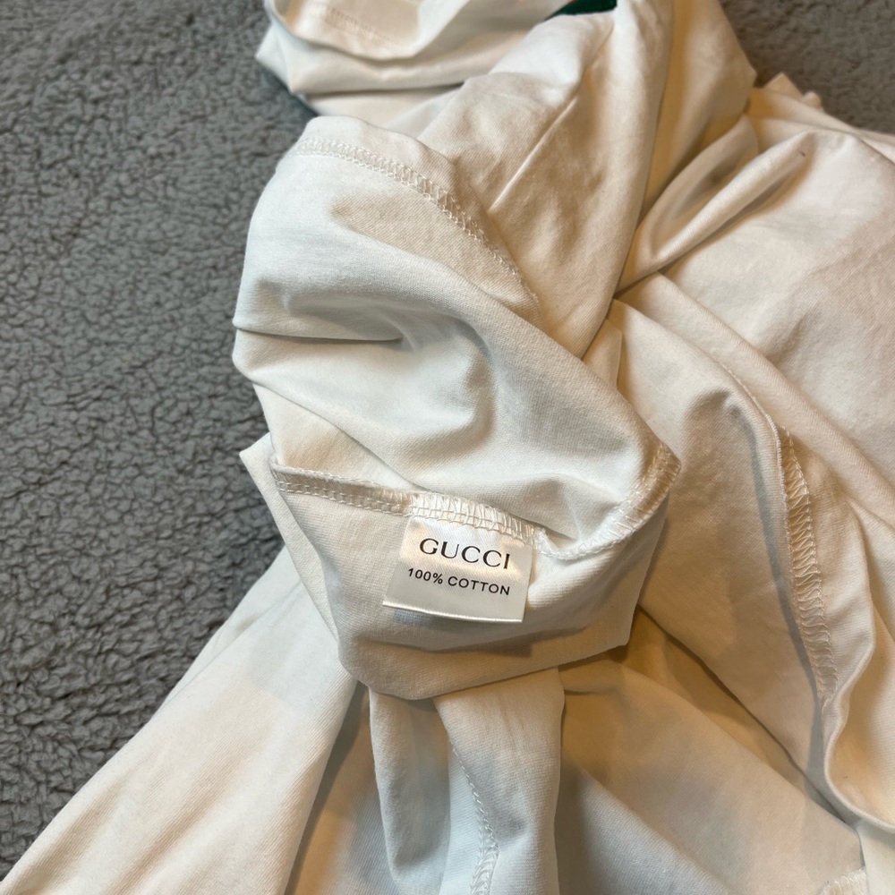 Gucci White Unisex Embroidered T-Shirt & Shorts matching Set ( BOTH PIECES) - Picture 14 of 15